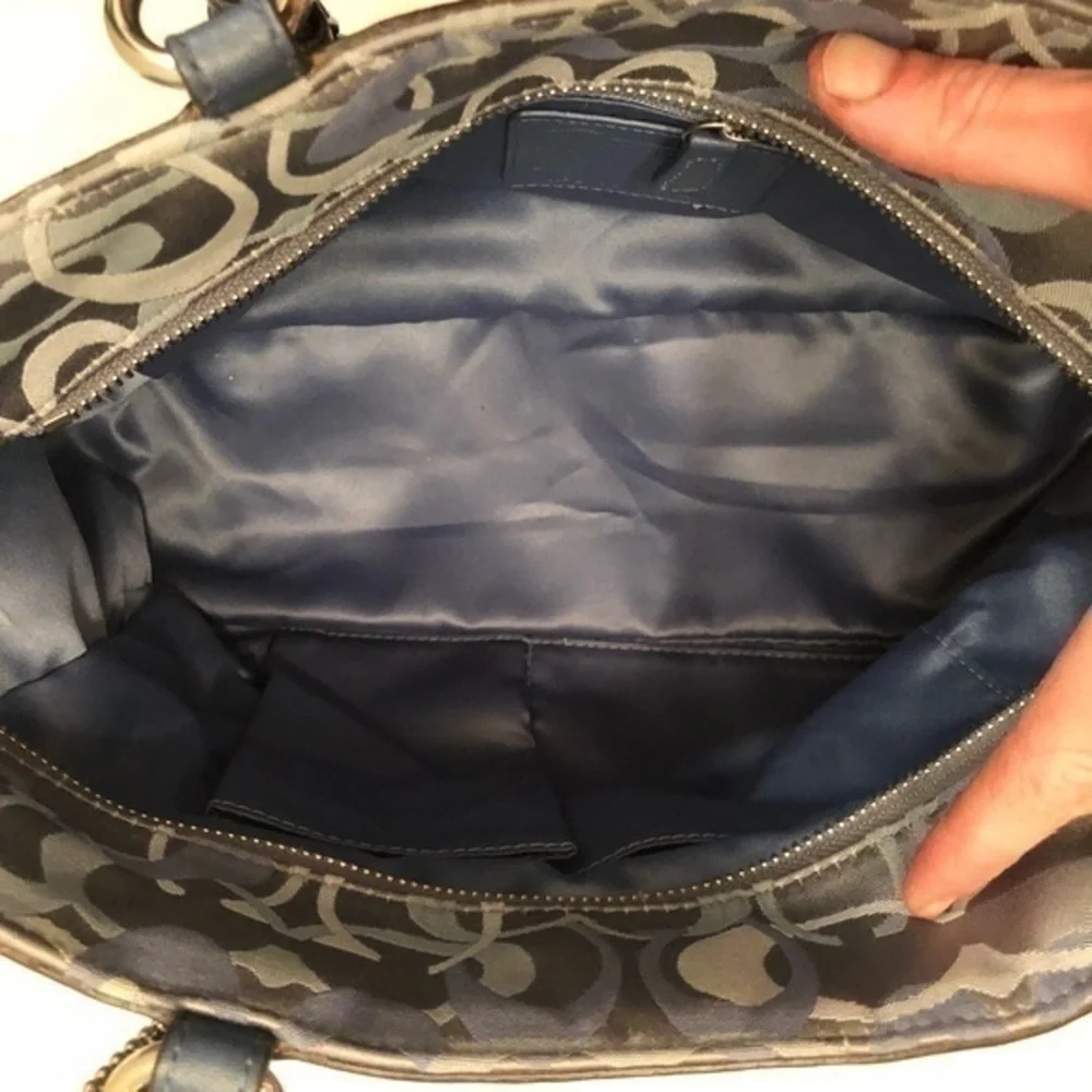 Coach vintage Y2K blue optic c tote bag f17881